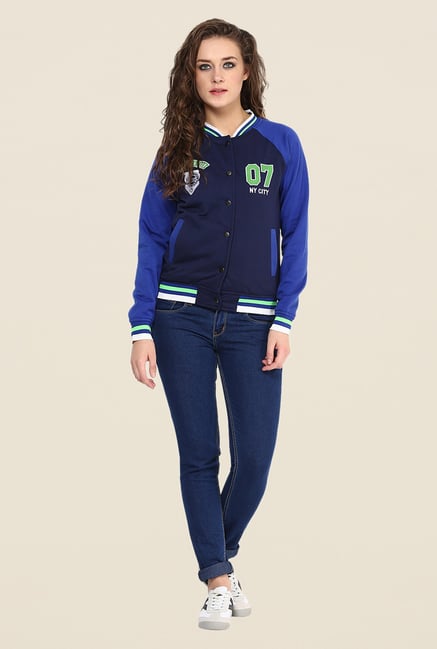 Yepme Navy & Blue Cindy Full-sleeved Jacket Yepme Navy & Blue Cindy Full-sleeved Jacket