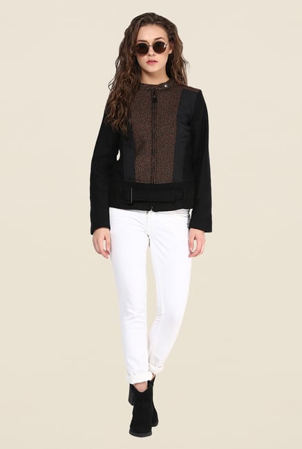 Yepme Black & Brown Piera Full-sleeved Jacket Yepme Black & Brown Piera Full-sleeved Jacket