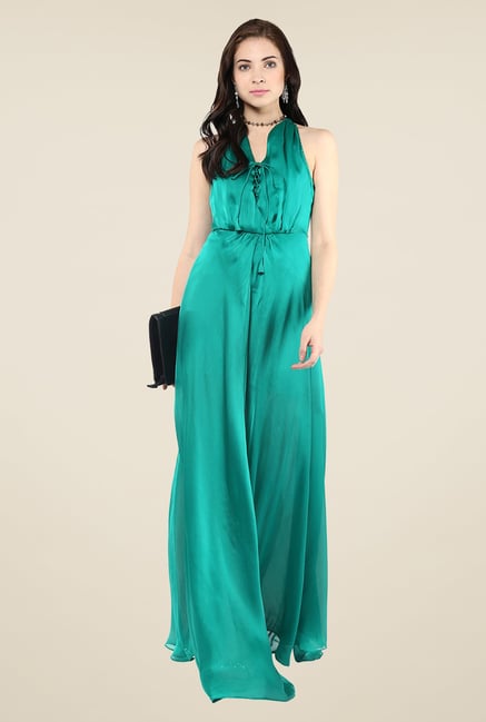 Yepme Green Tie-up Maxi Dress Yepme Green Tie-up Maxi Dress