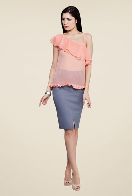Yepme Peach Leeza One Shoulder Top Yepme Peach Leeza One Shoulder Top