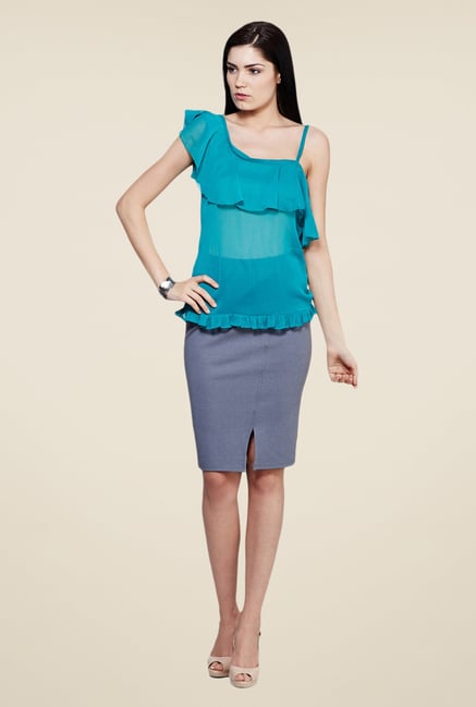 Yepme Teal Leeza One Shoulder Top Yepme Teal Leeza One Shoulder Top