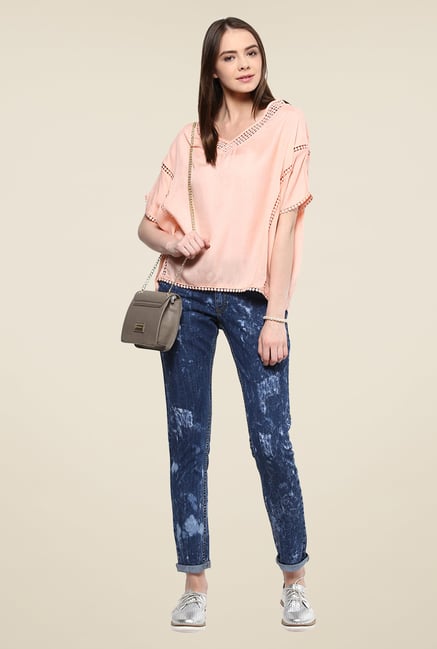Yepme Blue Kimberiee Acid Wash Denim Jeans Yepme Blue Kimberiee Acid Wash Denim Jeans