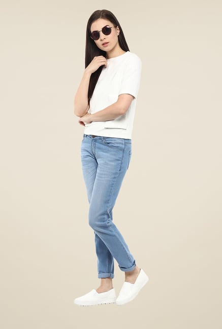 Yepme Blue Tassie Lightly Washed Denim Jeans Yepme Blue Tassie Lightly Washed Denim Jeans