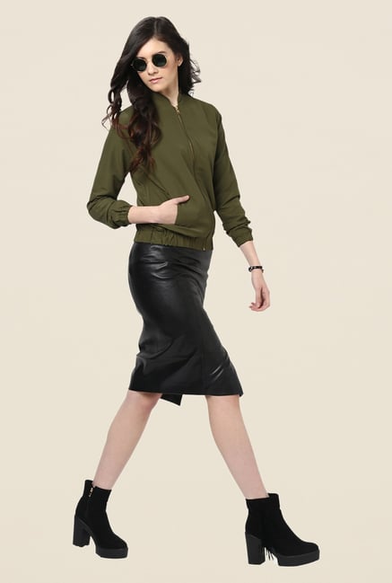 Yepme Olive Katey Full-sleeved Jacket Yepme Olive Katey Full-sleeved Jacket