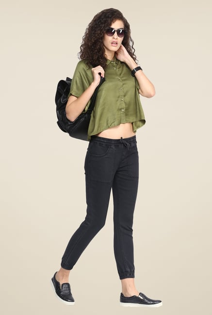Yepme Black Solid Joggers Yepme Black Solid Joggers