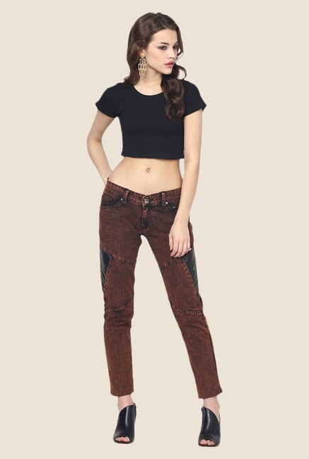 Yepme Brown Victoria Premium Denim Jeans Yepme Brown Victoria Premium Denim Jeans