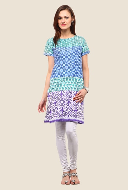 Yepme Camilla Blue & Violet Printed Kurti Yepme Camilla Blue & Violet Printed Kurti