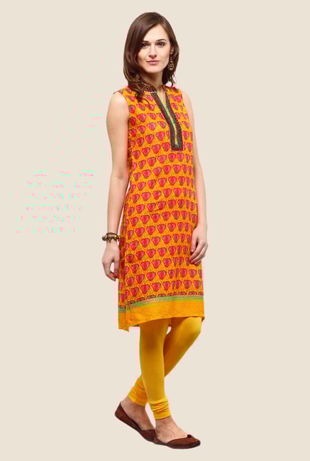 Yepme Vanya Mustard & Fuchsia Printed Kurti Yepme Vanya Mustard & Fuchsia Printed Kurti