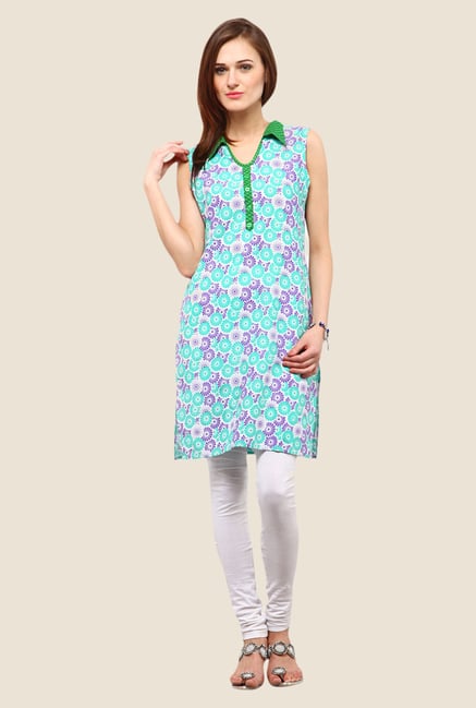 Yepme Carla Blue & Violet Floral Print Kurti Yepme Carla Blue & Violet Floral Print Kurti