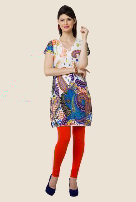 Yepme Alfie White & Blue Paisley Print Kurti Yepme Alfie White & Blue Paisley Print Kurti