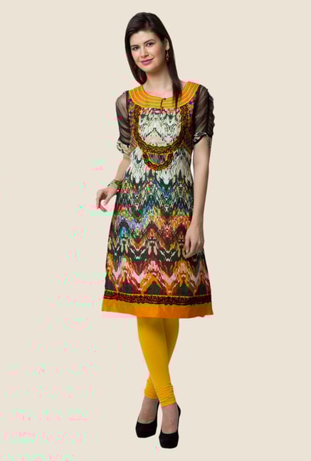 Yepme Marni Mustard Printed Designer Kurti Yepme Marni Mustard Printed Designer Kurti