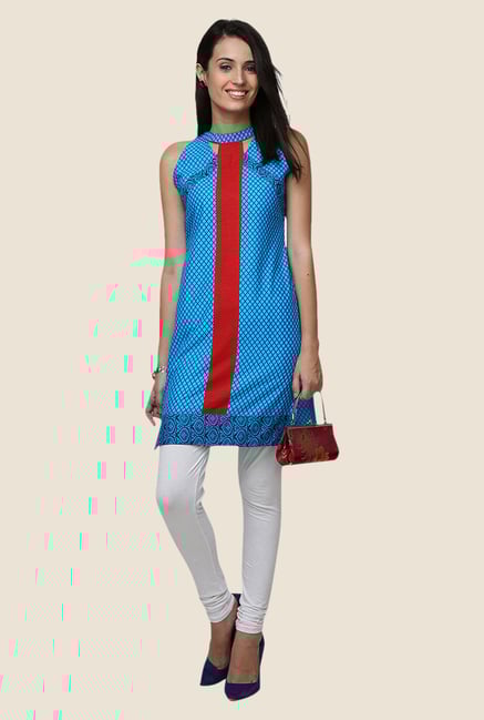Yepme Ashley Blue Halter Neck Kurti Yepme Ashley Blue Halter Neck Kurti