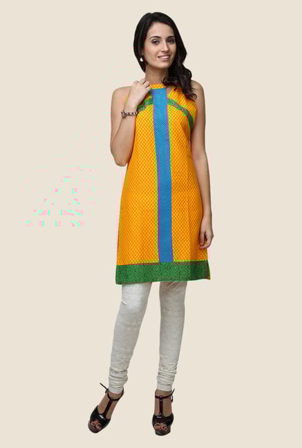 Yepme Ashley Yellow Halter Neck Kurti Yepme Ashley Yellow Halter Neck Kurti