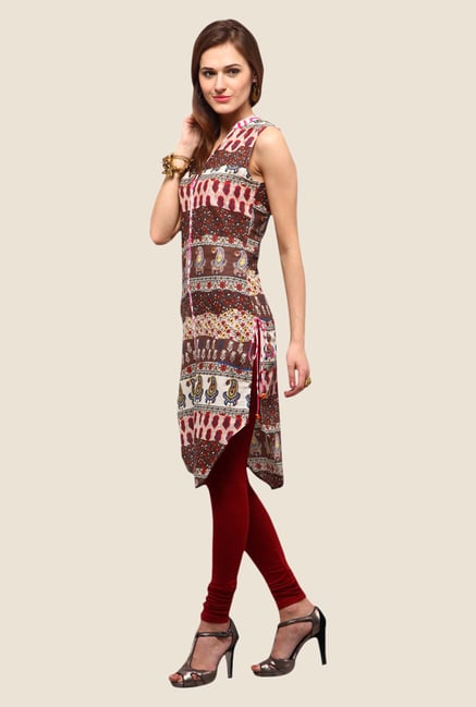 Yepme Carmen Maroon Printed Kurti Yepme Carmen Maroon Printed Kurti