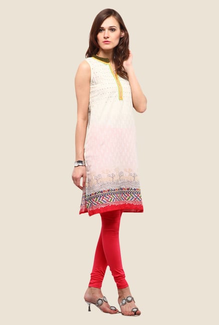 Yepme Vanya Ecru & Red Printed Kurti Yepme Vanya Ecru & Red Printed Kurti