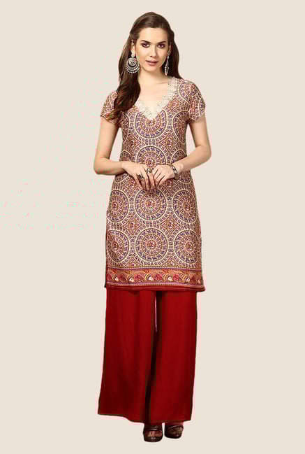 Yepme Red Emely Printed Kurti Yepme Red Emely Printed Kurti