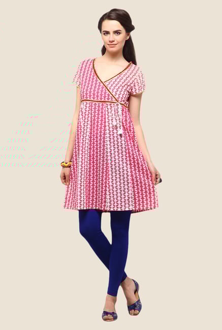 Yepme Nicola Pink Angrakha Kurti Yepme Nicola Pink Angrakha Kurti