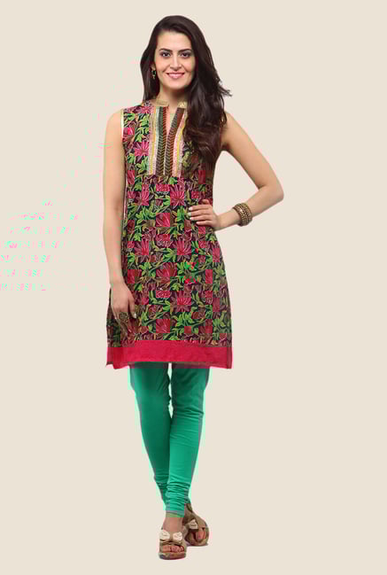 Yepme Dona Pink & Green Floral Print Kurti Yepme Dona Pink & Green Floral Print Kurti