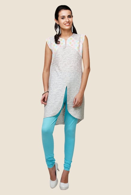 Yepme Laura Light Grey Asymmetrical Kurti Yepme Laura Light Grey Asymmetrical Kurti