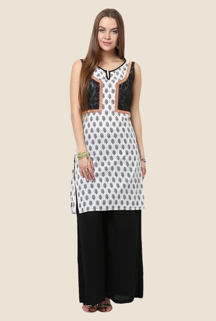 Yepme White Jenny Lace Kurti Yepme White Jenny Lace Kurti