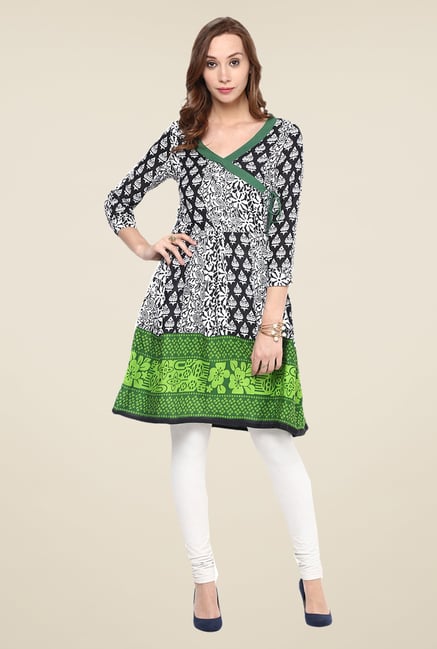 Yepme Black & Green Printed Kurti Yepme Black & Green Printed Kurti