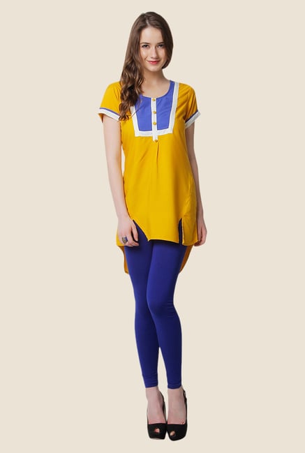 Yepme Sarah Mustard & Blue Kurti Yepme Sarah Mustard & Blue Kurti