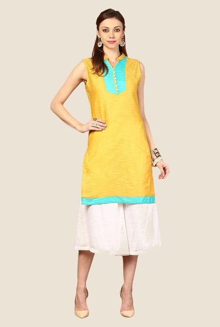 Yepme Yellow Sharlene Animal Print Kurti Yepme Yellow Sharlene Animal Print Kurti