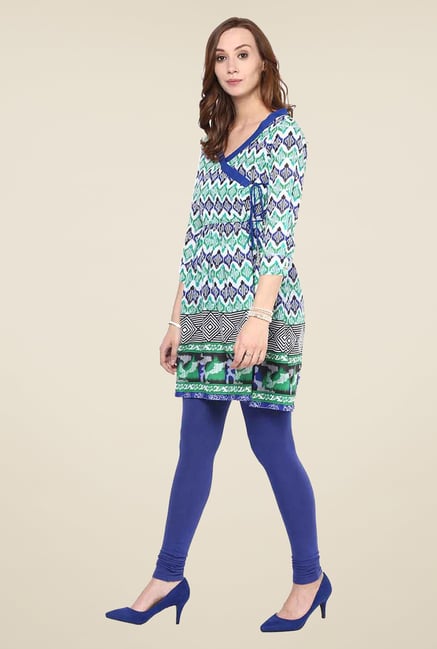 Yepme Blue & Green Printed Kurti Yepme Blue & Green Printed Kurti