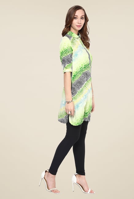 Yepme Green & Yellow Printed Kurti Yepme Green & Yellow Printed Kurti