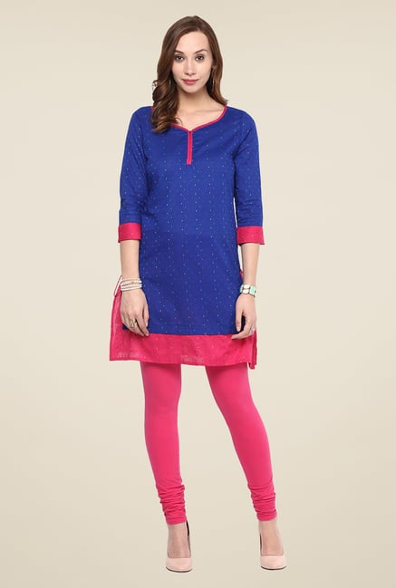 Yepme Blue & Pink Printed Kurti Yepme Blue & Pink Printed Kurti