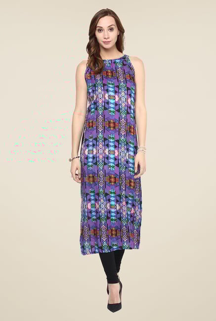Yepme Purple Long Printed Kurti Yepme Purple Long Printed Kurti