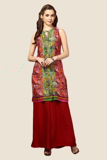 Yepme Red Caryn Tie-up Kurti Yepme Red Caryn Tie-up Kurti