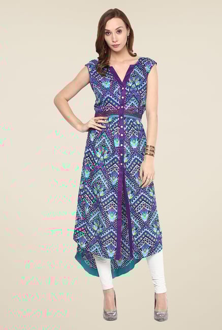 Yepme Blue Tribal Print Premium Kurti Yepme Blue Tribal Print Premium Kurti