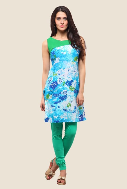 Yepme Lorraine Blue & Green Floral Print Kurti Yepme Lorraine Blue & Green Floral Print Kurti