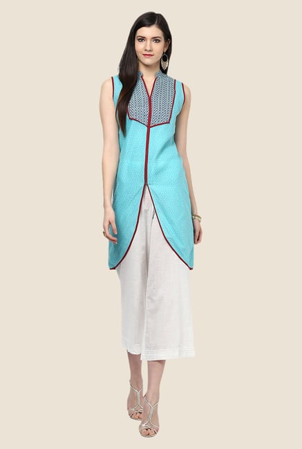 Yepme Turquoise Asymmetrical Kurti Yepme Turquoise Asymmetrical Kurti