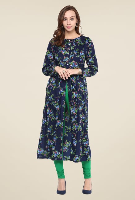 Yepme Navy Audrie Long Kurti Yepme Navy Audrie Long Kurti