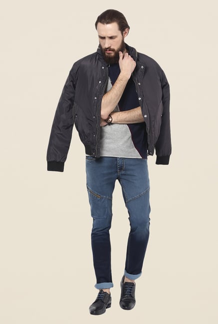 Yepme Navy & Grey Corin T Shirt Yepme Navy & Grey Corin T Shirt