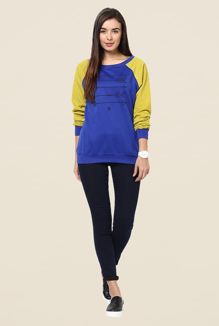 Yepme Dory Blue & Green Sweatshirt Yepme Dory Blue & Green Sweatshirt
