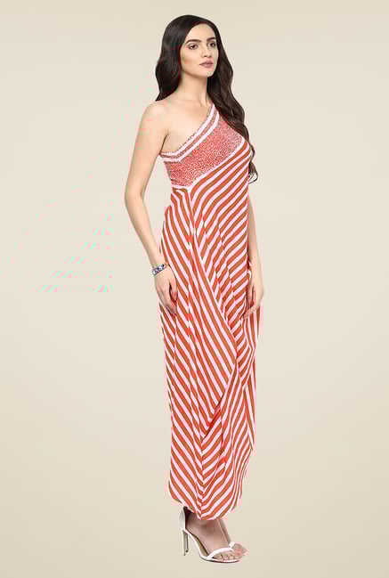 Yepme Orange Rosero Asymmetrical Kurti Yepme Orange Rosero Asymmetrical Kurti