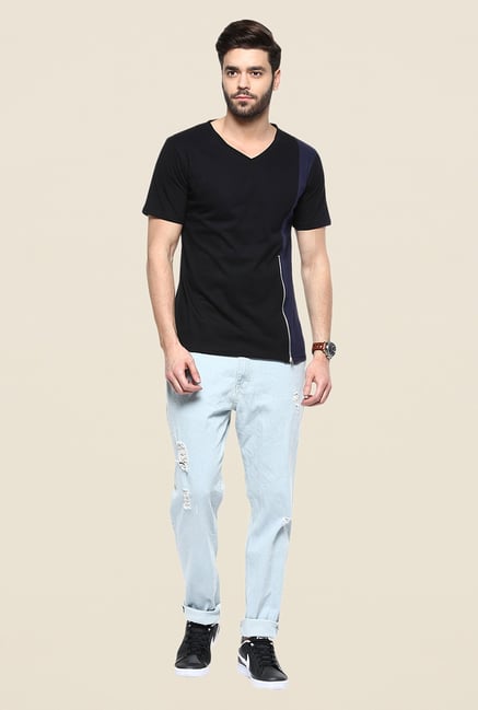 Yepme Black & Blue Reeves T Shirt Yepme Black & Blue Reeves T Shirt