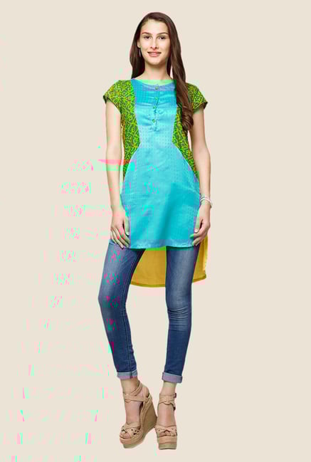 Yepme Blue Valerie Asymmetrical Kurti Yepme Blue Valerie Asymmetrical Kurti