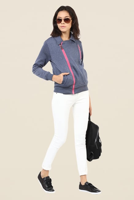 Yepme Nigella Blue Biker Sweatshirt Yepme Nigella Blue Biker Sweatshirt