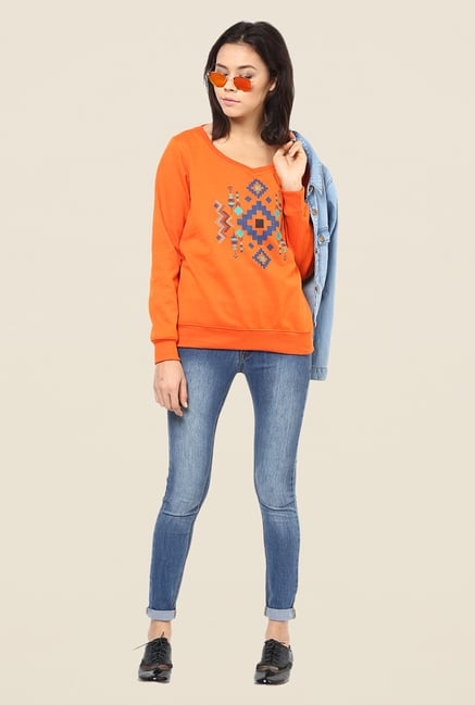 Yepme Carol Orange Sweatshirt Yepme Carol Orange Sweatshirt