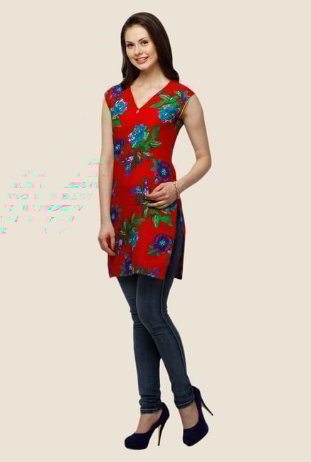 Yepme Red Dalya Tassel Kurti Yepme Red Dalya Tassel Kurti