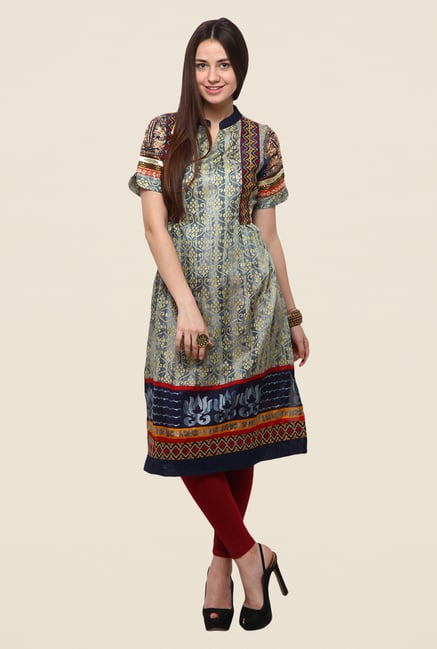 Yepme Blue & Beige Genelia Designer Kurta Yepme Blue & Beige Genelia Designer Kurta
