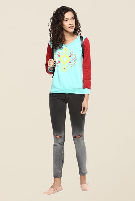 Yepme Carol Green & Red Sweatshirt Yepme Carol Green & Red Sweatshirt