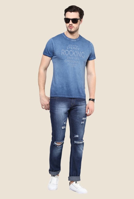 Yepme Dark Blue Tattered Jeans Yepme Dark Blue Tattered Jeans