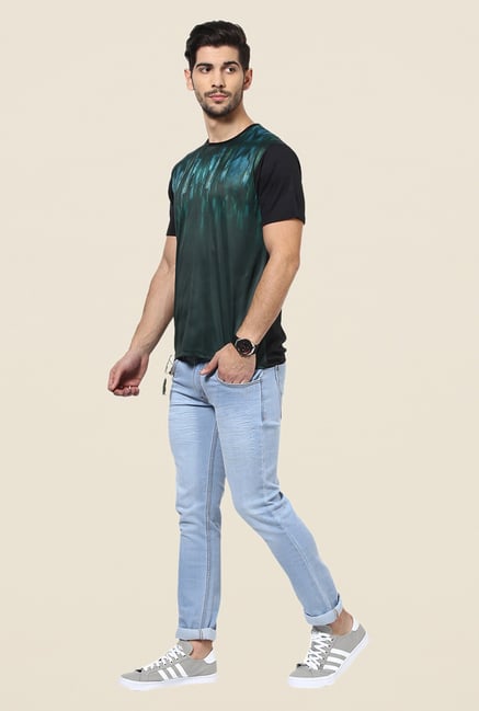 Yepme Green Feathers Graphic Print T Shirt Yepme Green Feathers Graphic Print T Shirt
