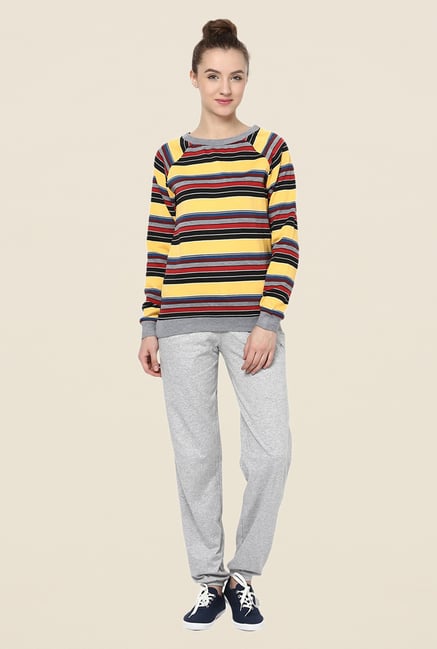 Yepme Jodie Yellow Striped Sweatshirt Yepme Jodie Yellow Striped Sweatshirt