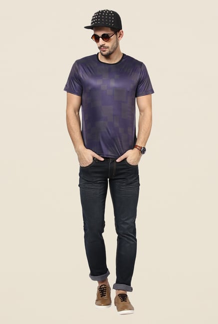 Yepme Blue Chaos Geometric Print T Shirt Yepme Blue Chaos Geometric Print T Shirt
